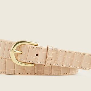 Neutral Nude Faux Croc Belt